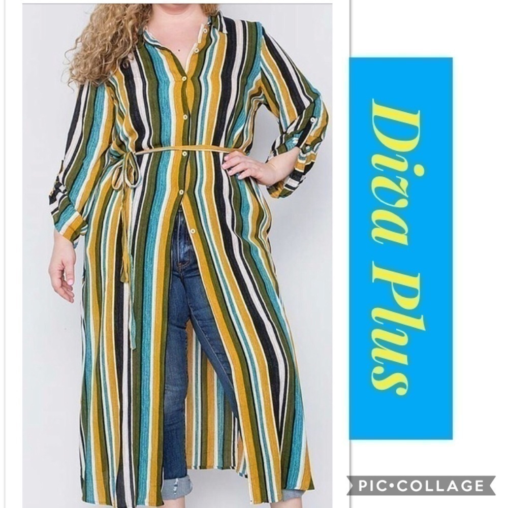 1 Left! Diva Plus Stripped Top